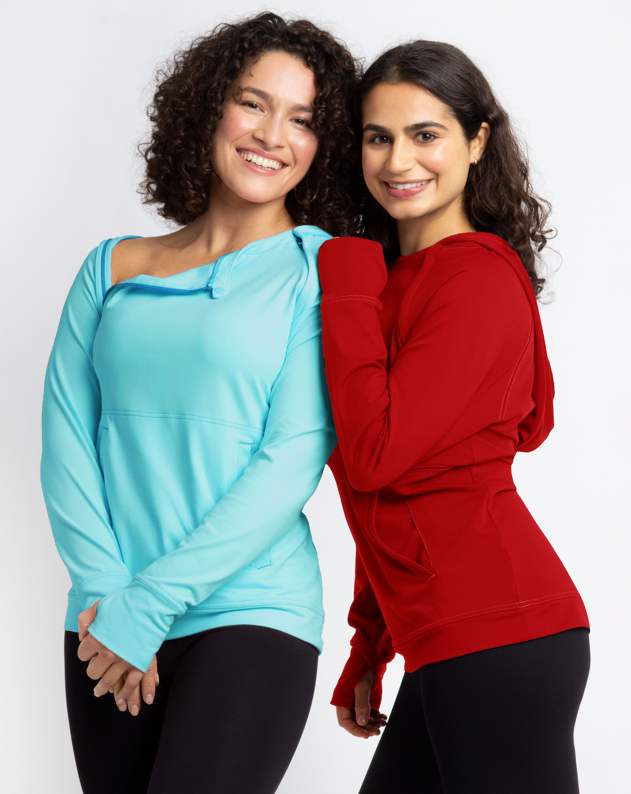 port access hoodie oscar de la renta red and turquoise 