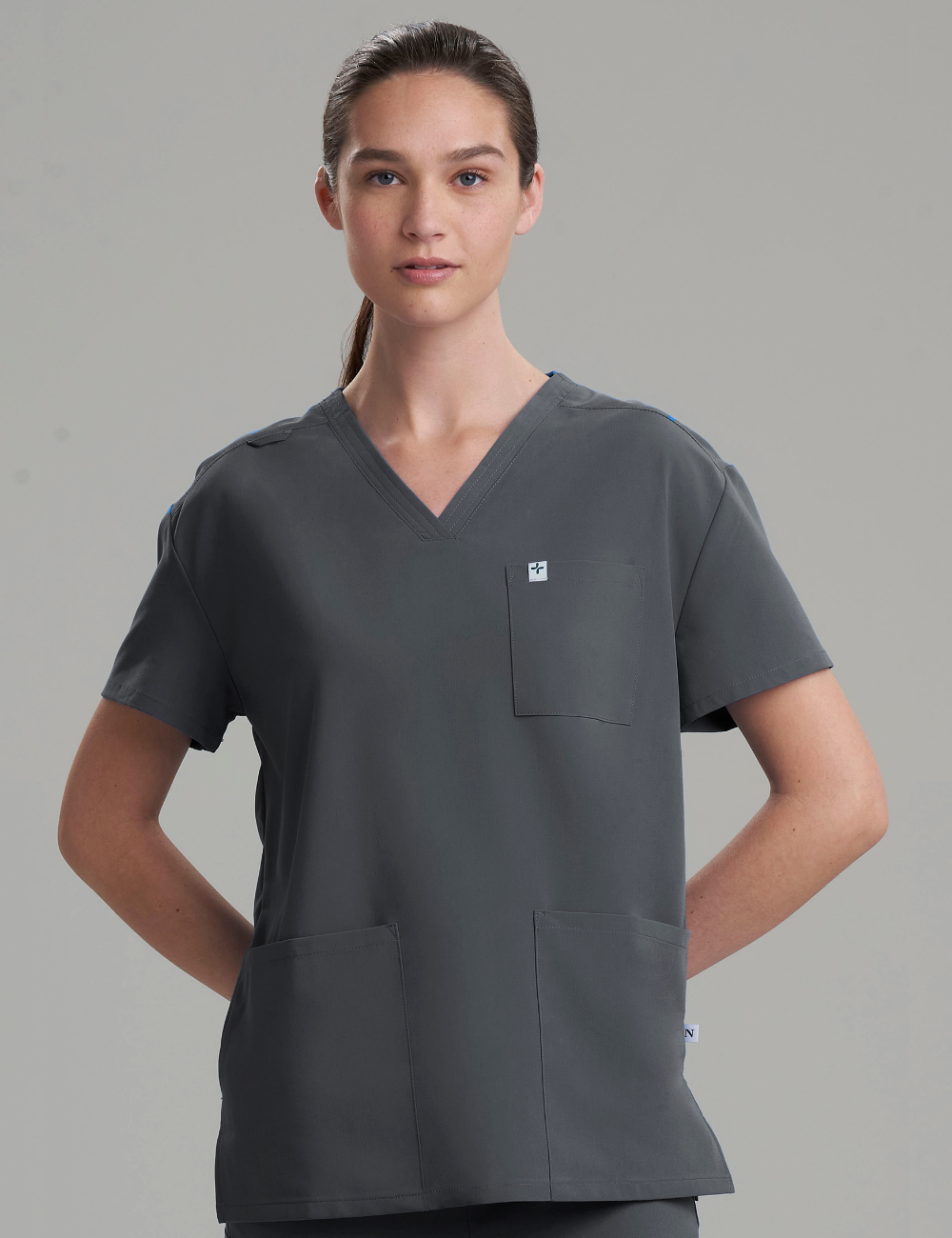 Womens 3-Pocket V-Neck Scrub Top