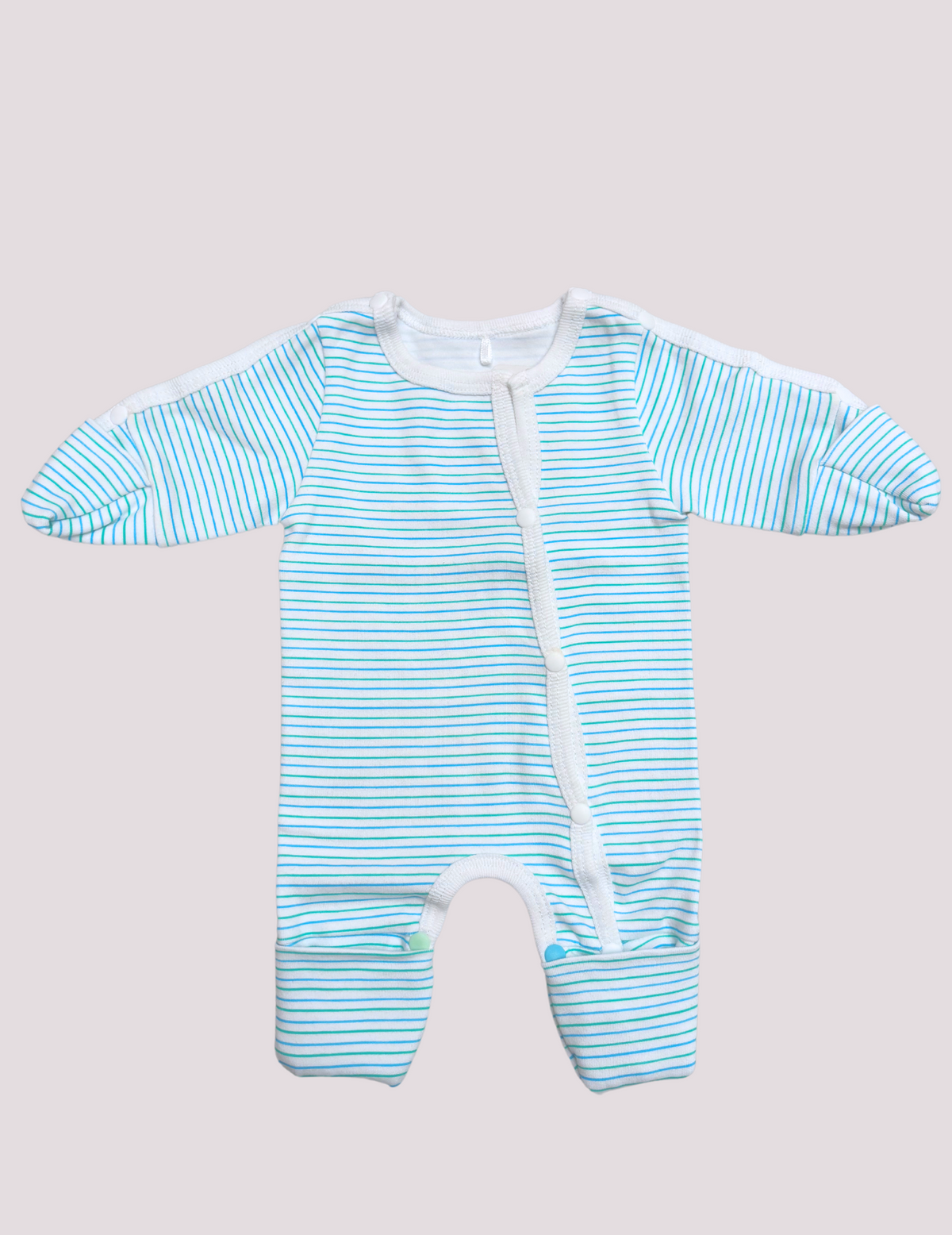 Green and teal preemie bodysuit by Care+Wear x March of Dimes, tailored for delicate NICU needs