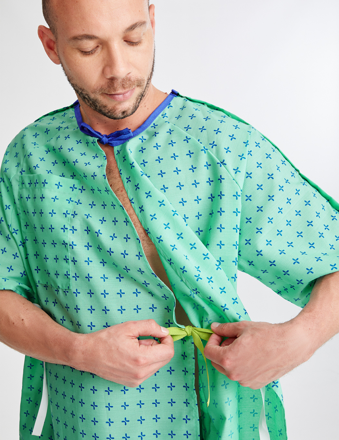 Hospital Patient Gown by Care+Wear x Parsons Standard, Metal Snaps, Ice Green - Care+Wear Hospital Patient Gown by Care+Wear x Parsons Standard, Metal Snaps, Ice Green - Care+Wear