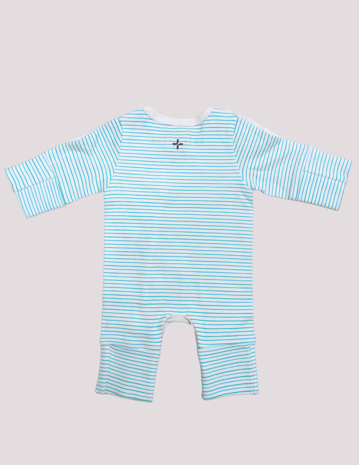 Soft and durable NICU preemie bodysuit in green and teal, combining practicality and comfort by Care+Wear
