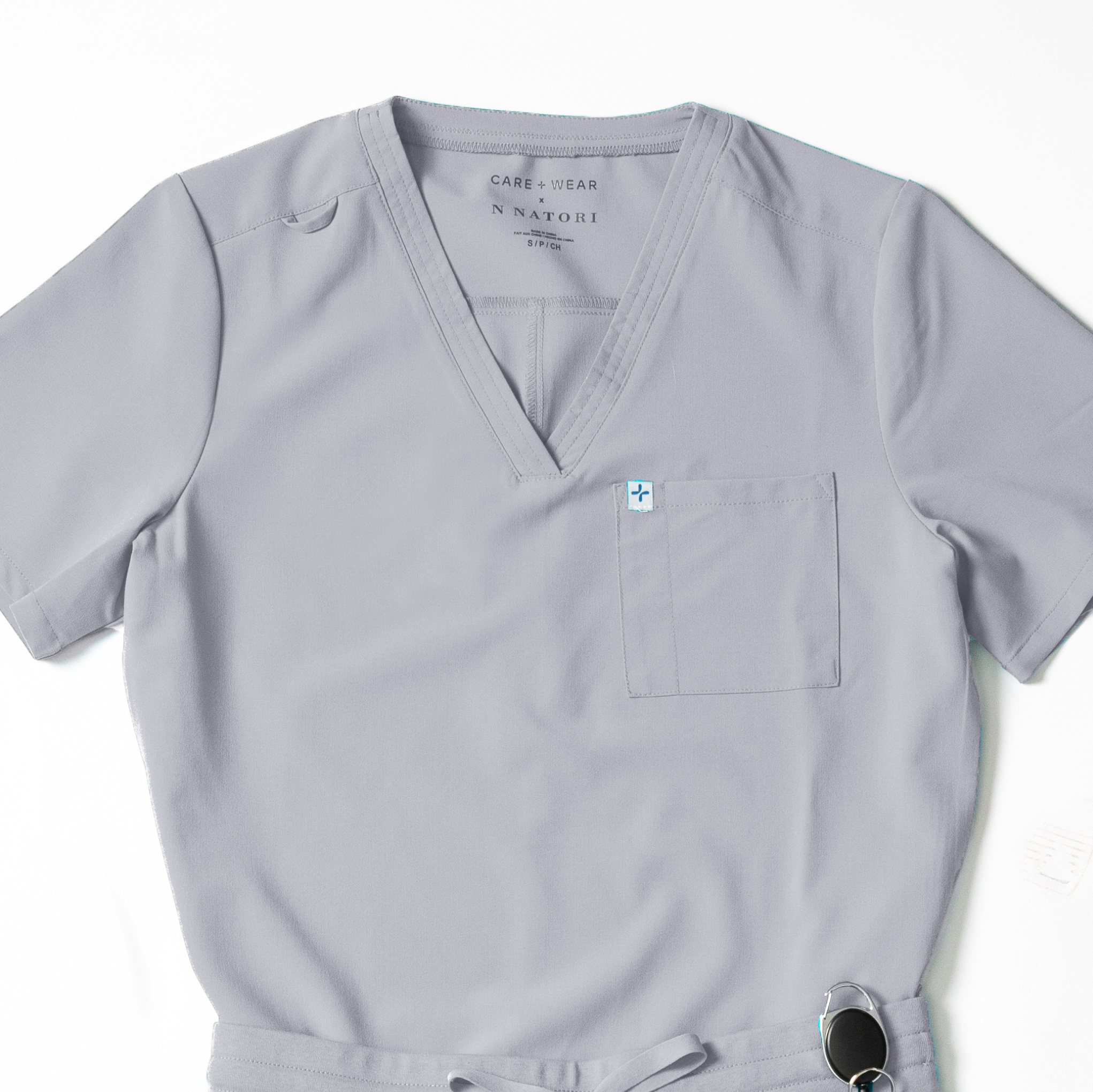 Womens Classic Scrub Top - Stone Gray