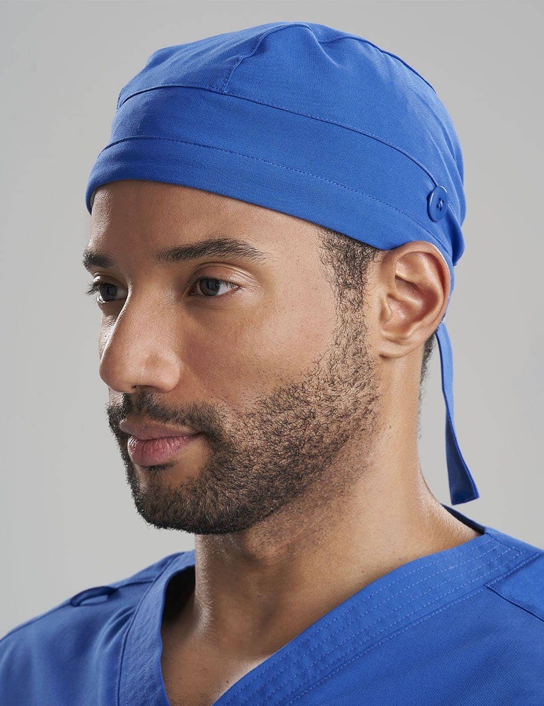 Unisex surgical scrub cap offering a secure, comfortable fit and professional appearance in healthcare settings.