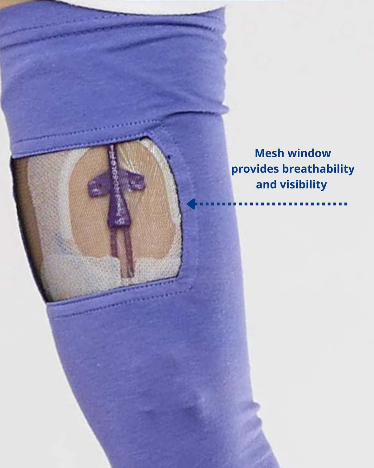 Care+Wear Classic Long PICC Line Sleeve in slate, delivering reliable and hygienic PICC line coverage.