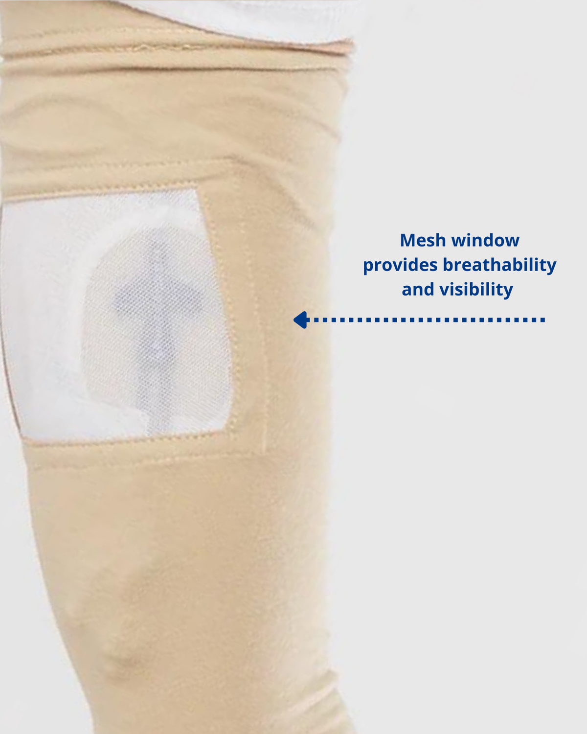 Care+Wear Classic Long PICC Line Sleeve in marine blue, blending a calming color with effective antimicrobial protection.
