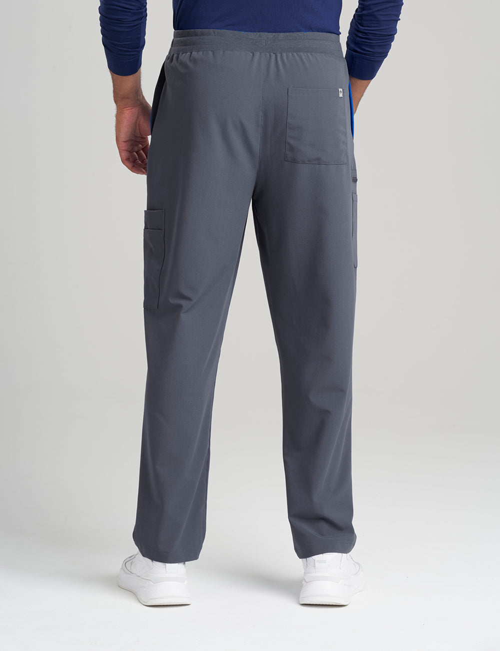Durable pewter scrub pants for men, crafted with seven pockets for added practicality