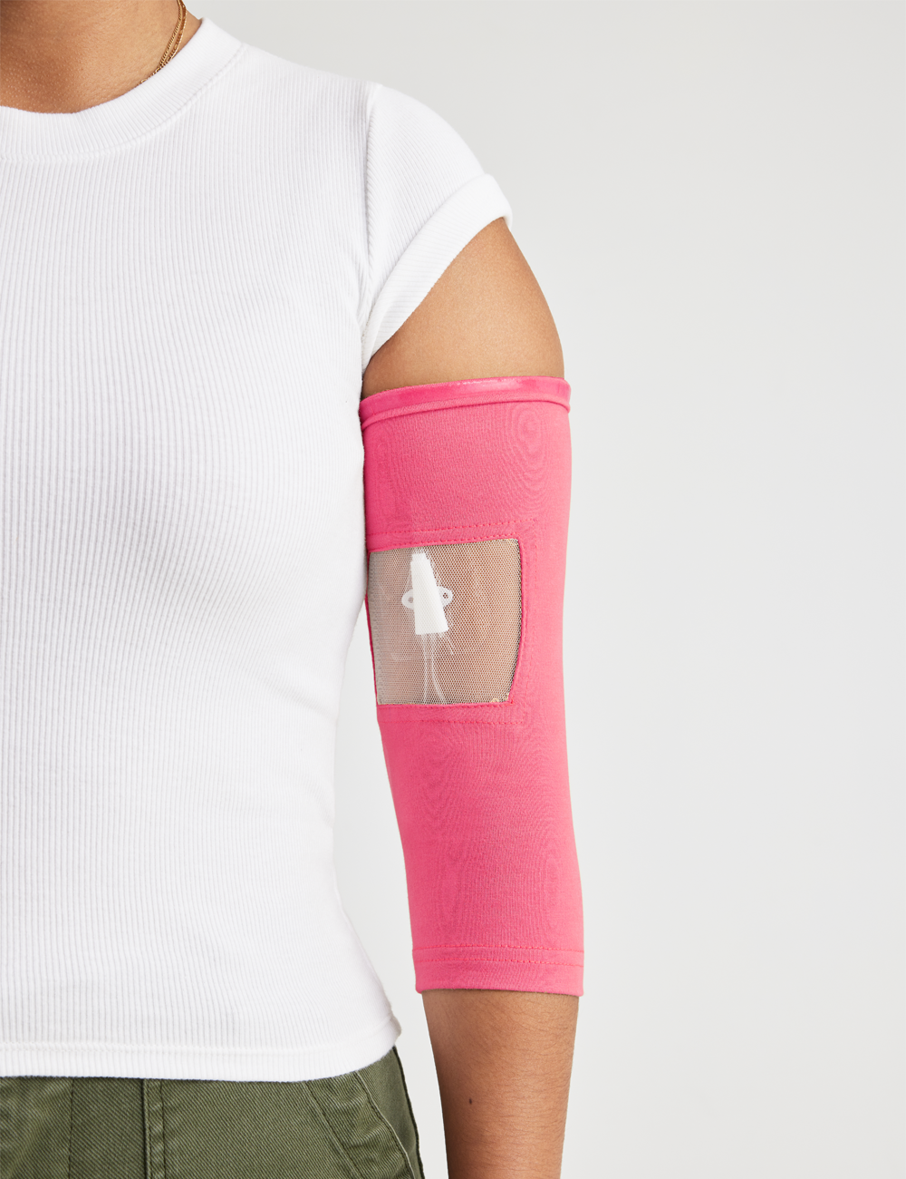 Adult Ultra Grip Long PICC Line Sleeve in black, offering a sleek design for secure line protection.