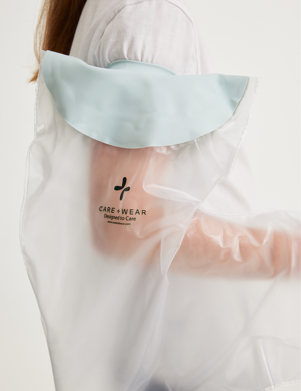 Waterproof shower cover designed for kids with a full arm cast, keeping casts dry and protected.