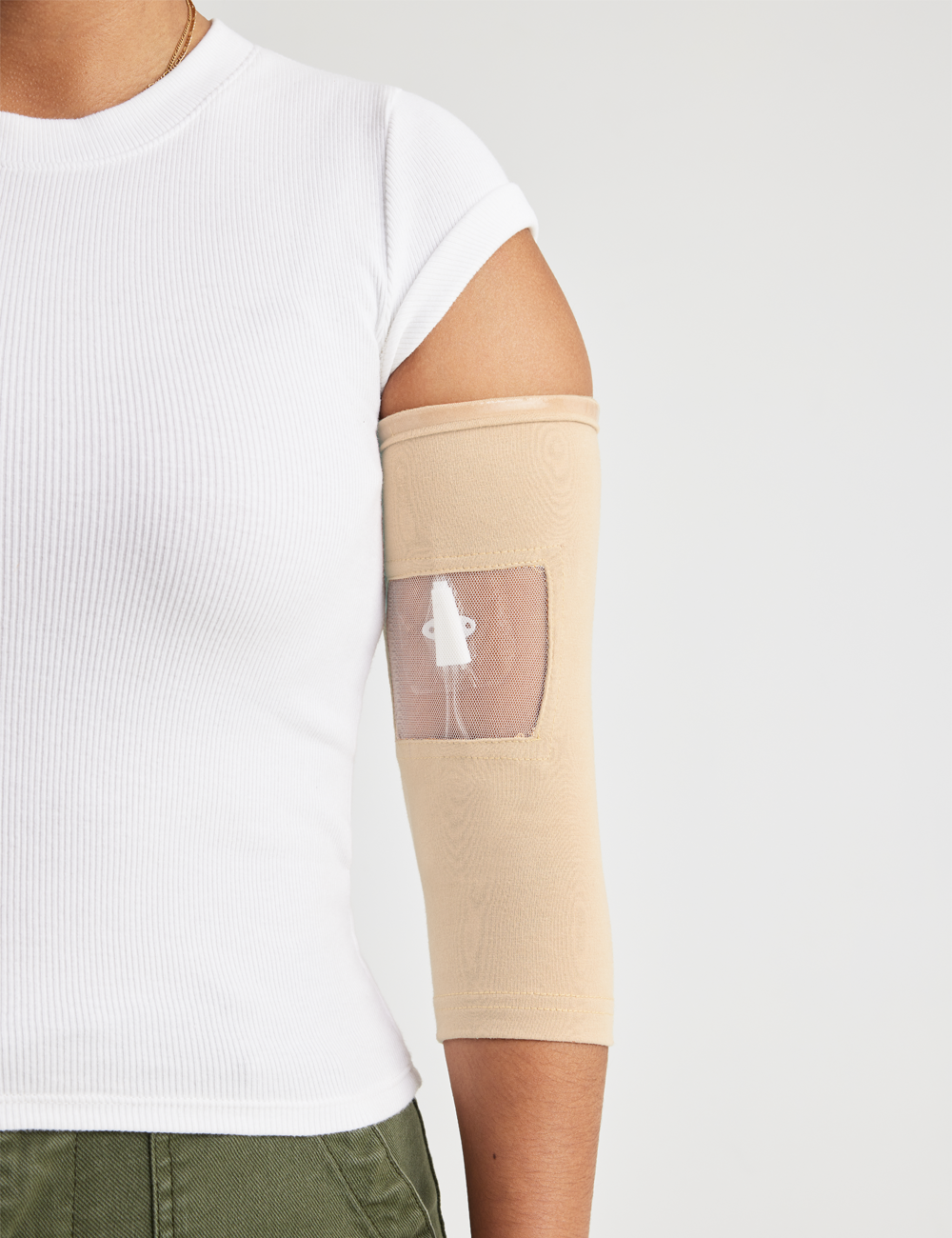 Comfortable adult PICC line sleeve in dawn, designed with a non-slip grip for secure usage.