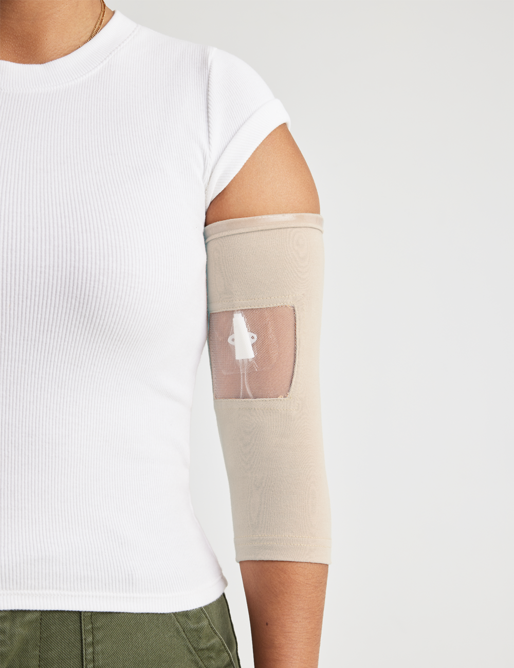 Slate-colored PICC line sleeve with ultra grip technology, designed for reliable adult line safety.