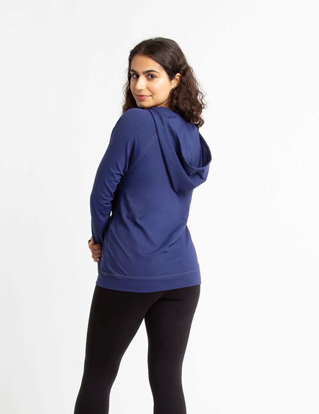 Oscar de la Renta pink hoodie for women, featuring chest port access and elegant design.