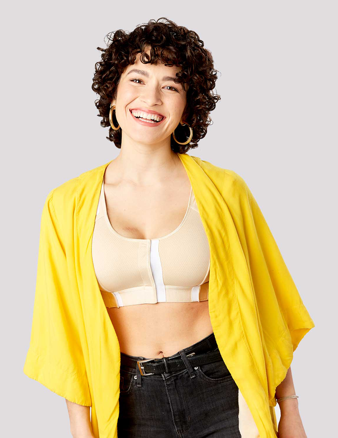 The Believer Bra in black offers sleek, supportive post-mastectomy wear, combining comfort with a classic, versatile color.