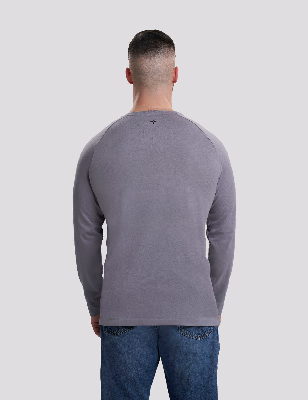 Black men&#39;s chest port access shirt, combining timeless style with functional design.