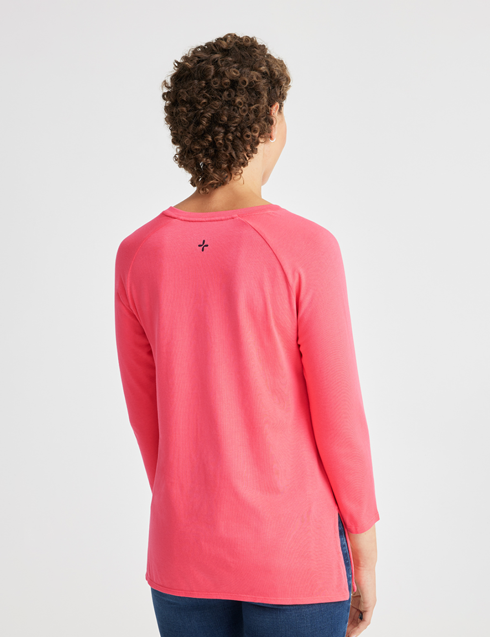 Care+Wear Women&#39;s Shirt in plum featuring convenient chest port access for both style and functionality.