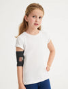 Kids' PICC line cover in black, designed for durability and discreet protection