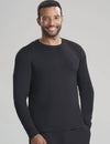 Men's long sleeve underscrub shirt in black, providing sleek style and practical warmth for long shifts