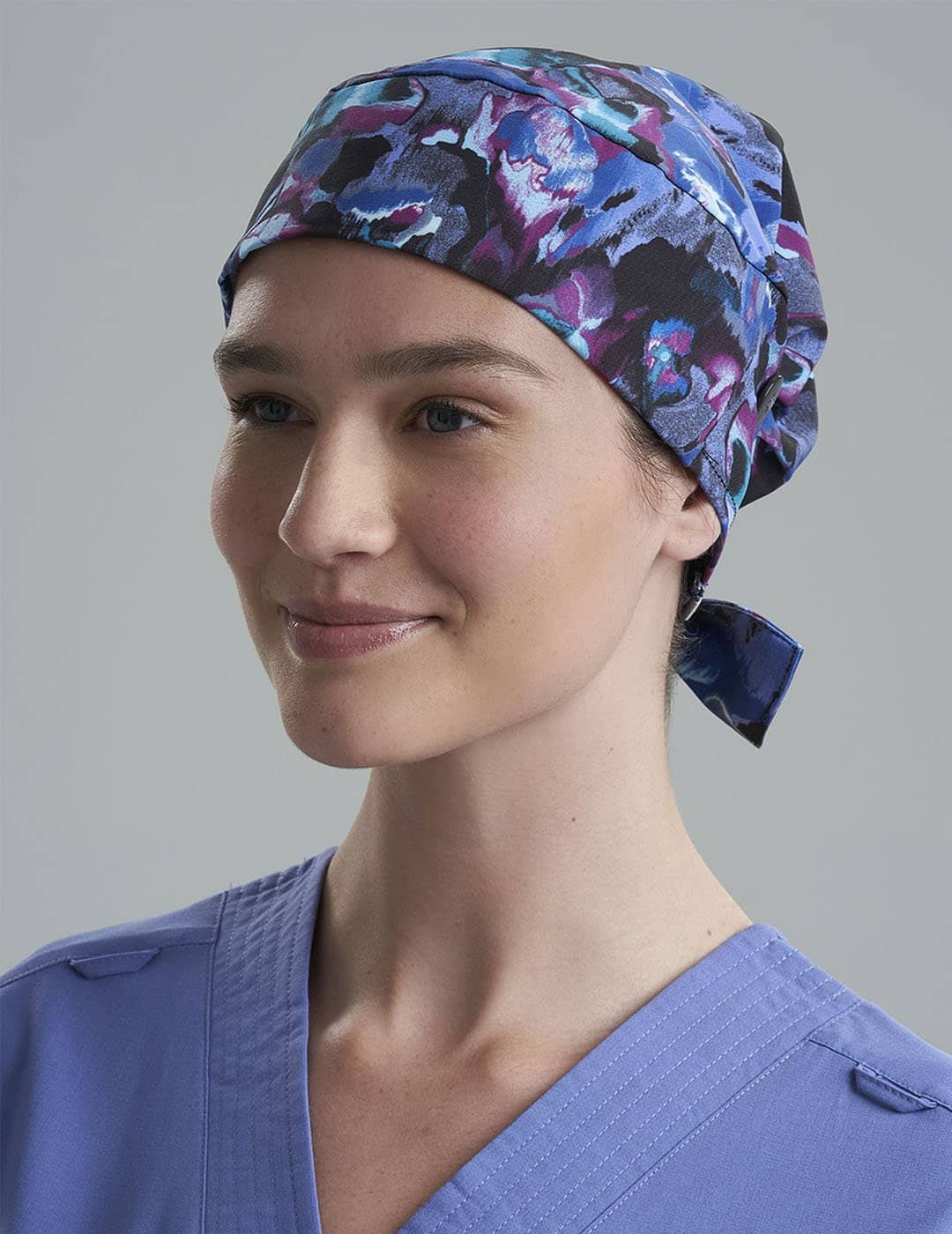 Women&#39;s surgical scrub cap in Brown Leopard, combining a bold leopard print with comfortable design for the workplace.
