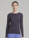 Women's long sleeve underscrub shirt in gray, offering breathable comfort and modern style for professional wear