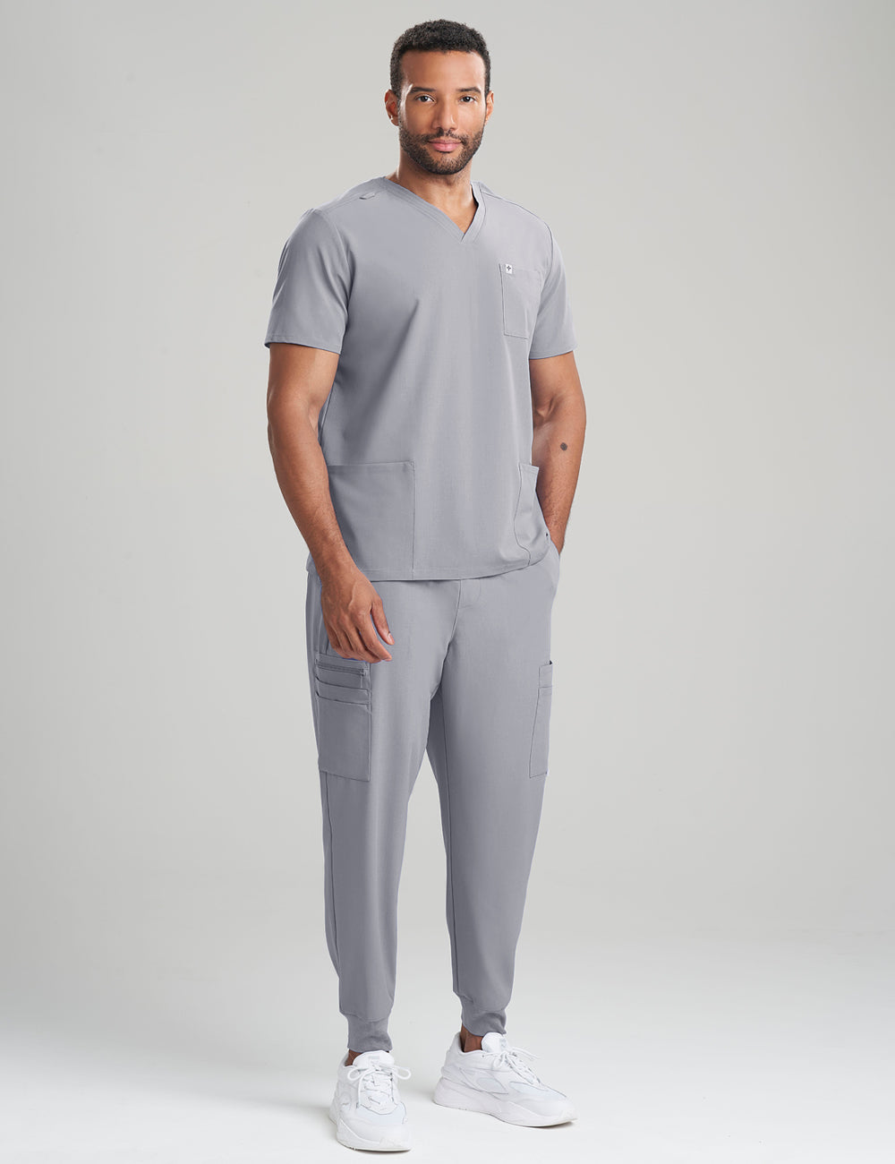 Mens 3-Pocket V-Neck Scrub Top Core Colorways