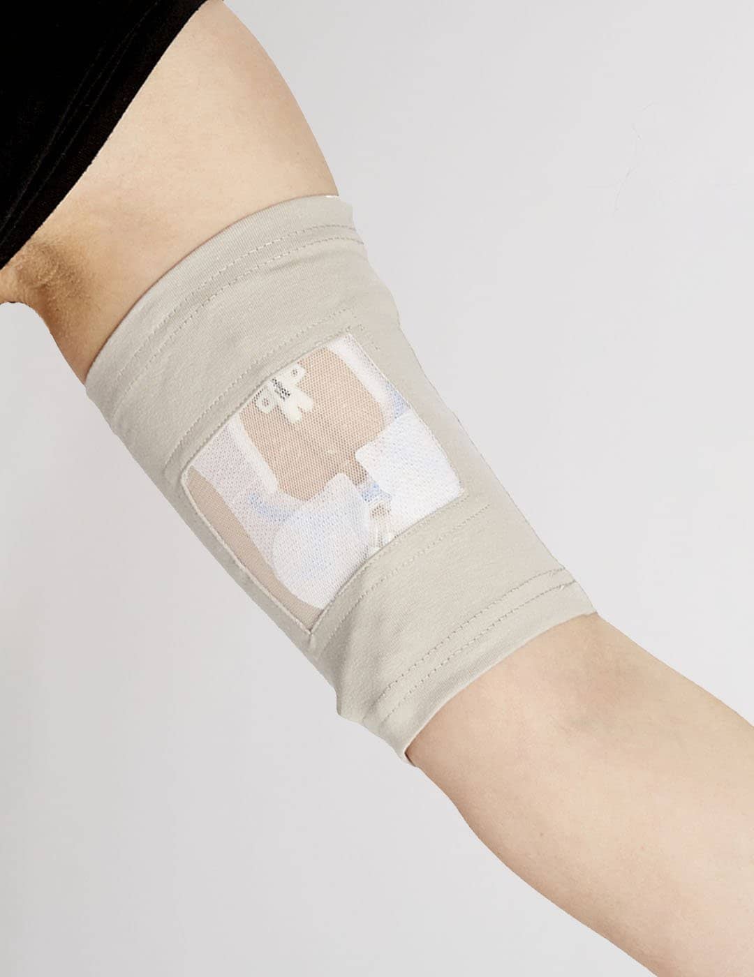 Women&#39;s PICC line cover in slate, providing a modern look with practical medical support