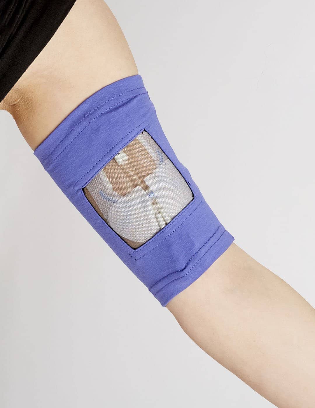 Care+Wear Classic PICC Line Cover in rich violet, offering a blend of elegance and advanced antimicrobial protection.