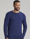 Men's long sleeve underscrub shirt in navy, crafted for warmth and professional layering in medical settings