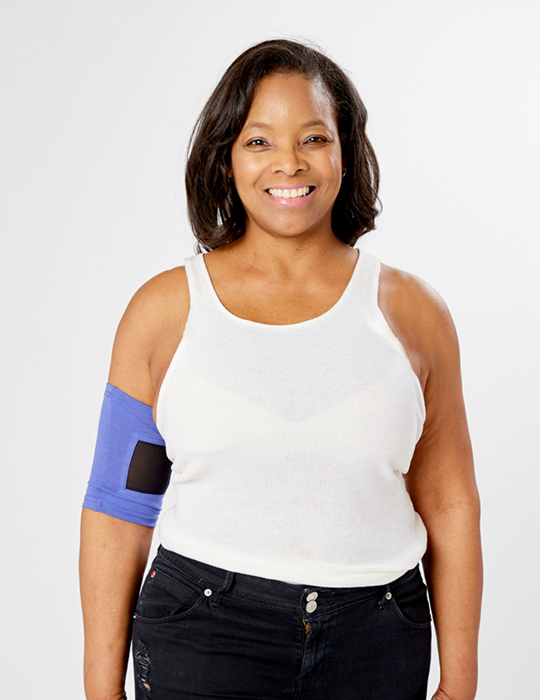 Durable Ultra Grip PICC line cover in slate, offering a sleek design and stable fit for medical use.