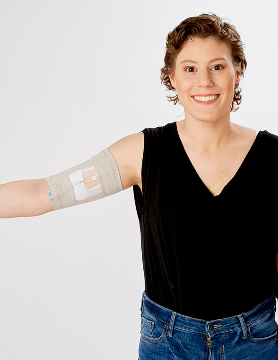 Stylish violet PICC line cover with an ultra grip surface, providing dependable line security.