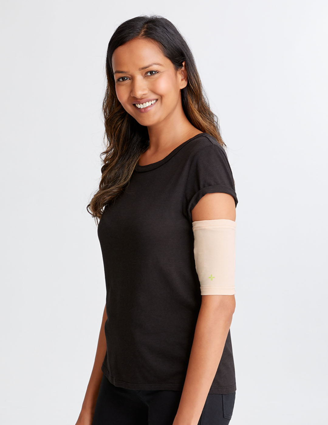 Durable Ultra Grip PICC line cover in camel, combining understated style with reliable security.