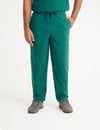 Men's straight leg scrub pants in hunter green, offering a modern and functional design for healthcare workers