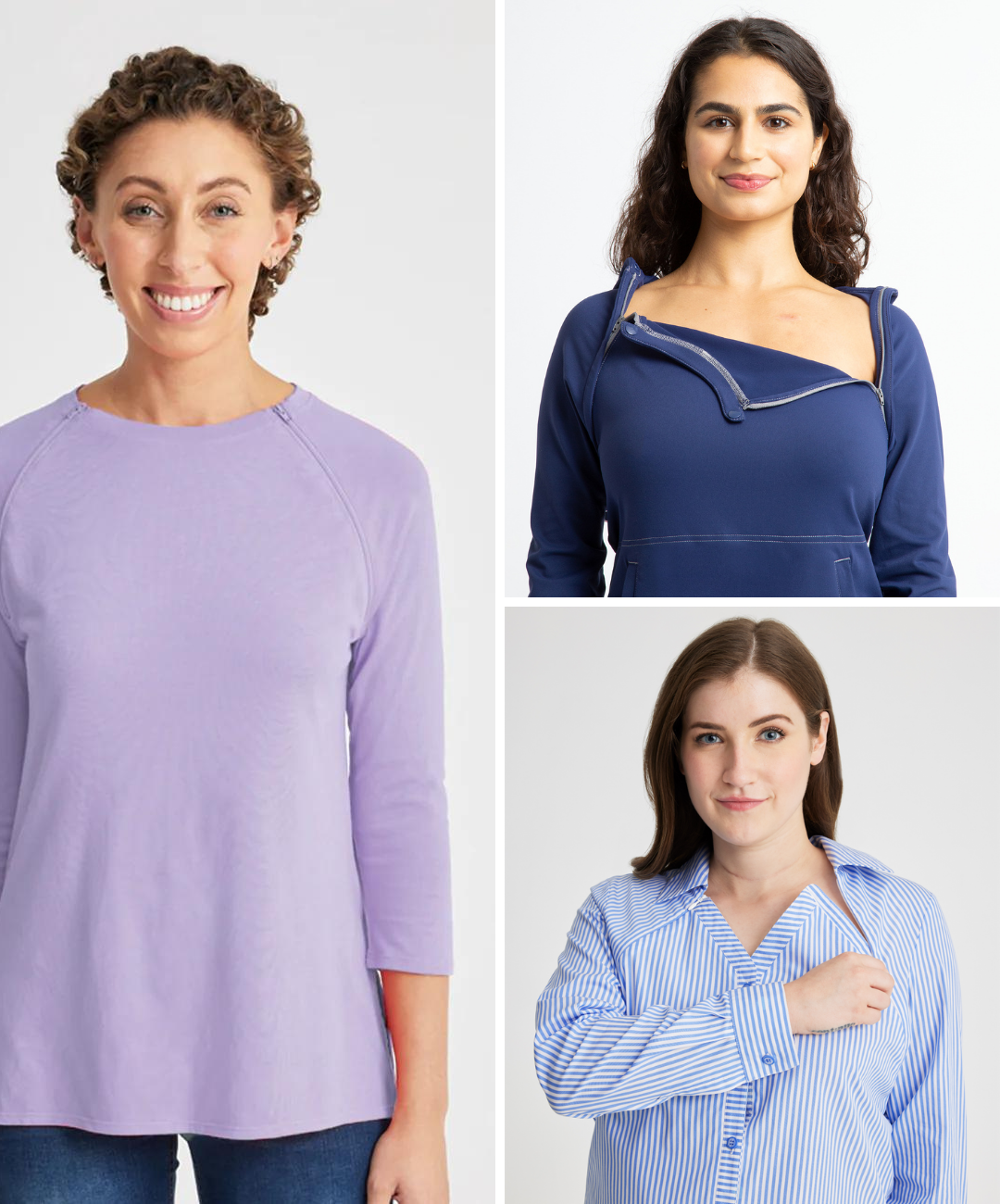 Womens Chest Port Access Support Bundle with Button Down