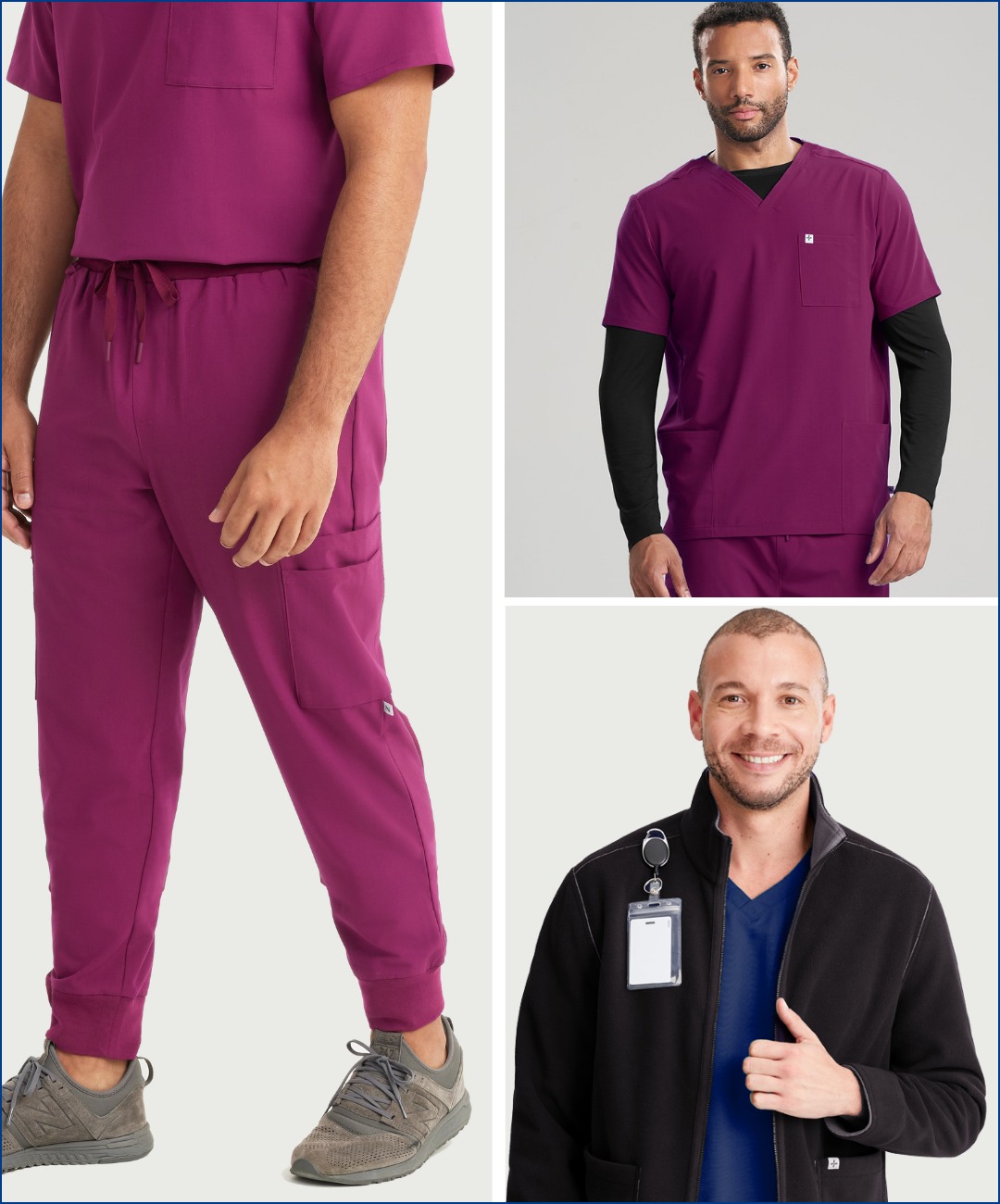 Mens Medical Scrubs Bundle with Jogger Pants