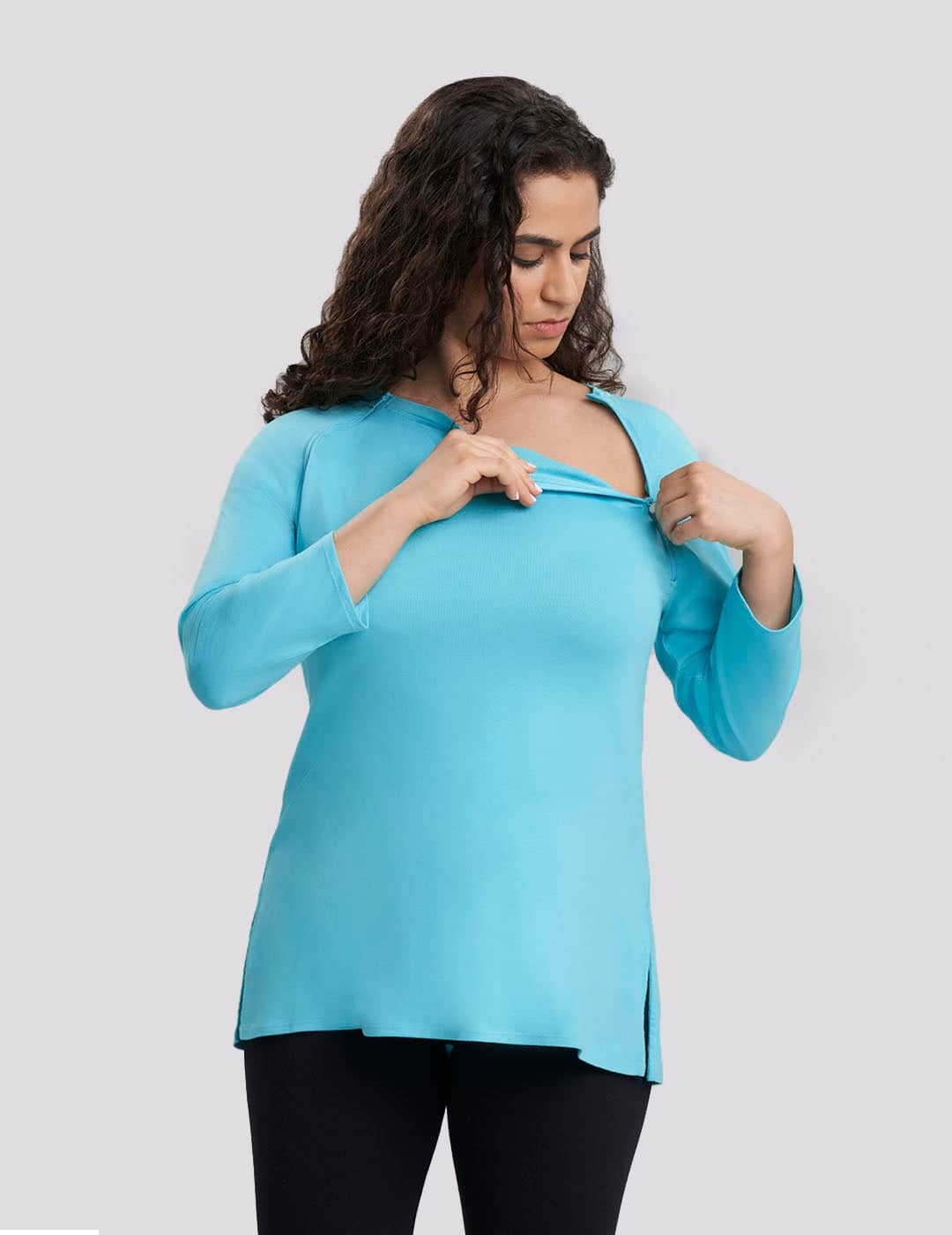Womens Chest Port Access Teal Infusion Top